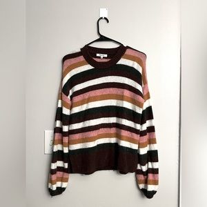Madewell Payton Brown Multicolored Striped Alpaca/Merino Wool Blend Sweater Sz S